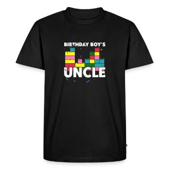 Oncle du garçon d’anniversaire Bauklötze - T-shirt Premium bio Homme - noir - Devant - Nico (187cm)
