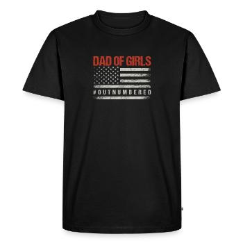 Père de filles en infériorité numérique Drôle de père - T-shirt Premium bio Homme - noir - Devant - Nico (187cm)