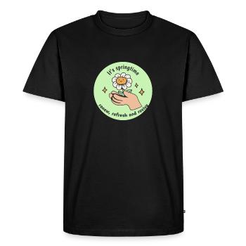 It's Spring Time Renew Refresh & Revive Spring - Men's Premium Organic T-Shirt - black - Front - Nico (187cm)