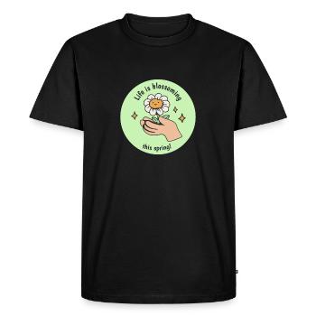 Life Is Blossoming This Spring! Cute Bloom Spring - Men's Premium Organic T-Shirt - black - Front - Nico (187cm)