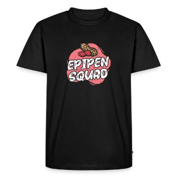 Epipe squad Allergie aux arachides Personnes allergiques aux arachides - T-shirt Premium bio Homme - noir - Devant - Nico (187cm)