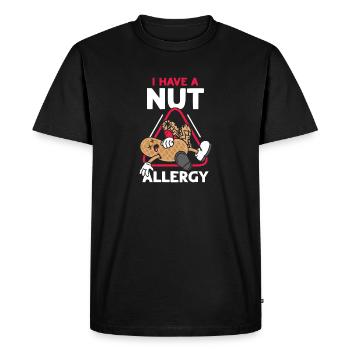 J’ai une allergie aux noix aux arachides allergique aux arachides - T-shirt Premium bio Homme - noir - Devant - Nico (187cm)