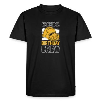 Grandma of the birthday team - Birthday building - Men's Premium Organic T-Shirt - black - Front - Nico (187cm)