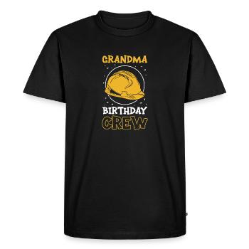 Grand-mère de l’équipe d’anniversaire - Bâtiment d’anniversaire - T-shirt Premium bio Homme - noir - Devant - Nico (187cm)