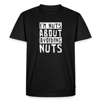 I'm crazy about nuts Peanut allergy sufferers - Men's Premium Organic T-Shirt - black - Front - Nico (187cm)