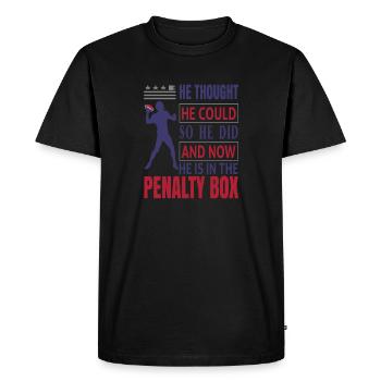 FoundLux, HE THOUGHT HE COULD SO HE DID AND... - Men's Premium Organic T-Shirt - black - Front - Nico (187cm)