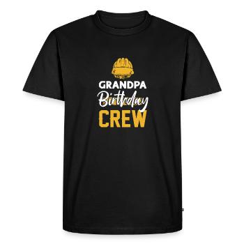 Grand-père de l’équipe d’anniversaire - construction d’anniversaire - T-shirt Premium bio Homme - noir - Devant - Nico (187cm)