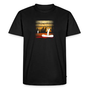 Fisherman Sunset Fish Catch Funny Fishing - Men's Premium Organic T-Shirt - black - Front - Nico (187cm)