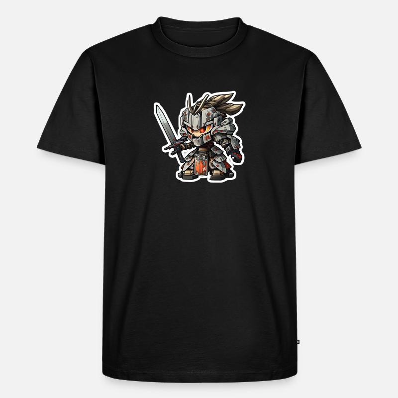 Chibi Samurai Robot - Men's Premium Organic T-Shirt - black