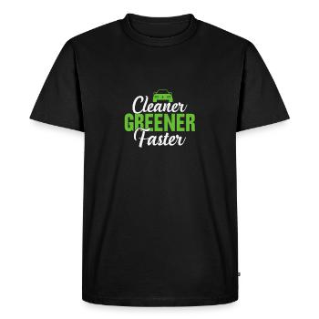 Electric vehicles cleaner, greener and faster - Men's Premium Organic T-Shirt - black - Front - Nico (187cm)