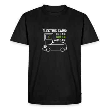 Electric vehicle electric cars clean green - Men's Premium Organic T-Shirt - black - Front - Nico (187cm)