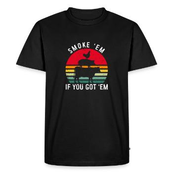 Smok 'em If You Got 'em Meat Saison des barbecues - T-shirt Premium bio Homme - noir - Devant - Nico (187cm)