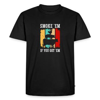 Smok 'em If You Got 'em Meat Saison des barbecues - T-shirt Premium bio Homme - noir - Devant - Nico (187cm)