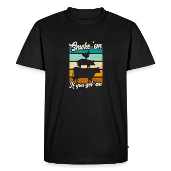 Smok 'em If You Got 'em Meat Saison des barbecues - T-shirt Premium bio Homme - noir - Devant - Nico (187cm)