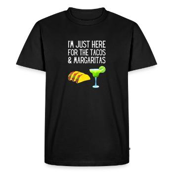Je suis juste ici pour les tacos et les margaritas - T-shirt Premium bio Homme - noir - Devant - Nico (187cm)