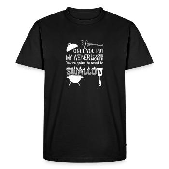 Hot Dog Funny Sausage Weiner ideas for Men - Men's Premium Organic T-Shirt - black - Front - Nico (187cm)
