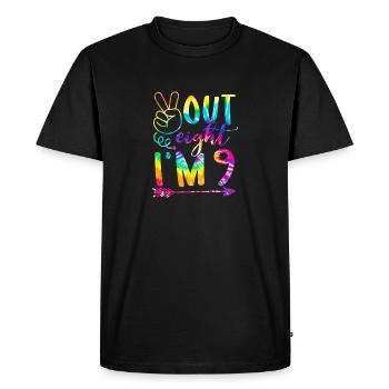 Peace Out Eight I’m 9 Tie Dye 9th Joyeux anniversaire - T-shirt Premium bio Homme - noir - Devant - Nico (187cm)