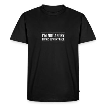 Je ne suis pas en colère c’est juste mon visage - T-shirt Premium bio Homme - noir - Devant - Nico (187cm)