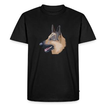 German Shepherd dog portrait - Men's Premium Organic T-Shirt - black - Front - Nico (187cm)