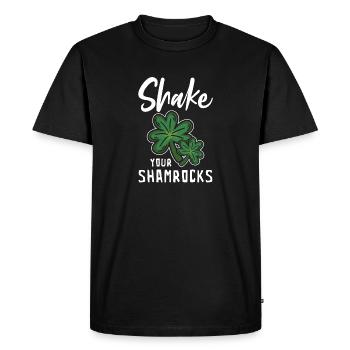 Funny Irish Saint Patricks Day Shake Your - Men's Premium Organic T-Shirt - black - Front - Nico (187cm)