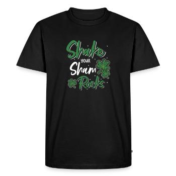 Funny Irish Saint Patricks Day Shake Your - Men's Premium Organic T-Shirt - black - Front - Nico (187cm)