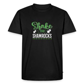 Funny Irish Saint Patricks Day Shake Your - Men's Premium Organic T-Shirt - black - Front - Nico (187cm)
