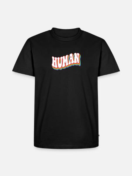 Human - Pride Rainbow LGBTQ+ - Men's Premium Organic T-Shirt - black