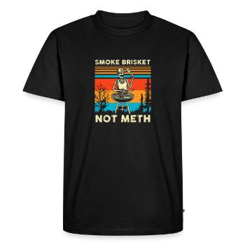 Skeleton Smoke Brisket Not Meth Grilling Master - T-shirt Premium bio Homme - noir - Devant - Nico (187cm)