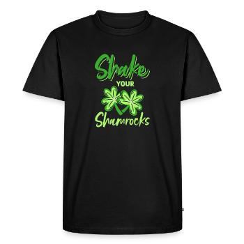 Funny Irish Saint Patricks Day Shake Your - Men's Premium Organic T-Shirt - black - Front - Nico (187cm)