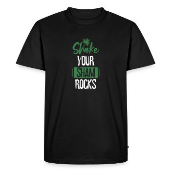Funny Irish Saint Patricks Day Shake Your - Men's Premium Organic T-Shirt - black - Front - Nico (187cm)
