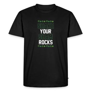 Funny Irish Saint Patricks Day Shake Your - Men's Premium Organic T-Shirt - black - Front - Nico (187cm)
