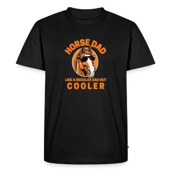 Papa cheval comme un père ordinaire mais plus cool - T-shirt Premium bio Homme - noir - Devant - Nico (187cm)
