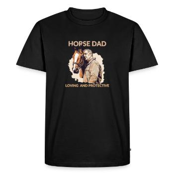 Horse Dad - Loving And Protective Horse - Men's Premium Organic T-Shirt - black - Front - Nico (187cm)