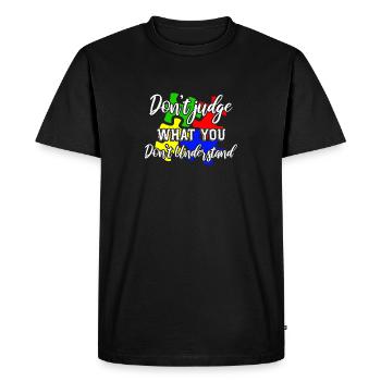 Autism Awareness – Don't Condemn What - Men's Premium Organic T-Shirt - black - Front - Nico (187cm)