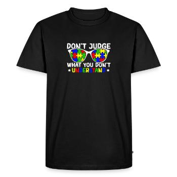 Autism Awareness – Don't Condemn What - Men's Premium Organic T-Shirt - black - Front - Nico (187cm)