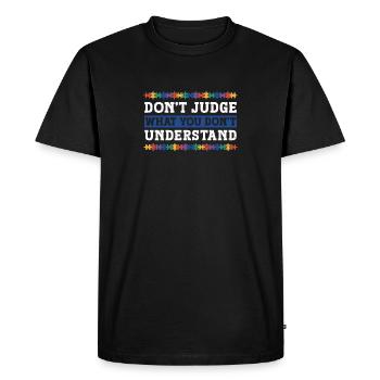 Autism Awareness – Don't Condemn What - Men's Premium Organic T-Shirt - black - Front - Nico (187cm)
