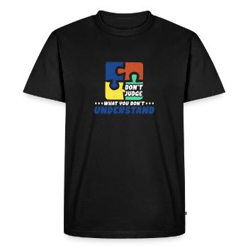 Autism Awareness – Don't Condemn What - Men's Premium Organic T-Shirt - black - Front - Nico (187cm)