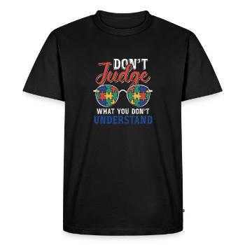 Autism Awareness – Don't Condemn What - Men's Premium Organic T-Shirt - black - Front - Nico (187cm)
