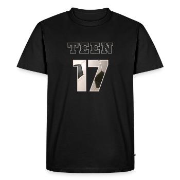 Fussball TEEN 17 Soccer - T-shirt Premium bio Homme - noir - Devant - Nico (187cm)