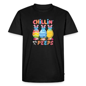 Chillin avec mes yeux, drôle de lapin de Pâques - T-shirt Premium bio Homme - noir - Devant - Nico (187cm)