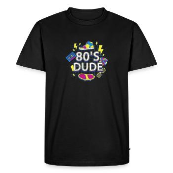 80's Dude Eighties Man - Men's Premium Organic T-Shirt - black - Front - Nico (187cm)