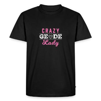 Crazy Geode Lady Ores Collecting minerals and - Men's Premium Organic T-Shirt - black - Front - Nico (187cm)