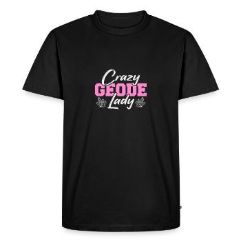 Crazy Geode Lady Ores Collecting minerals and - Men's Premium Organic T-Shirt - black - Front - Nico (187cm)