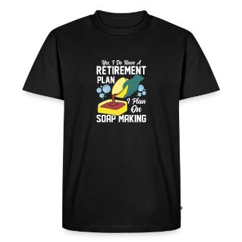 J’ai un plan de retraite, je prévois de faire du savon - T-shirt Premium bio Homme - noir - Devant - Nico (187cm)