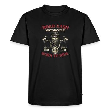 moto à éruption cutanée née pour rouler - T-shirt Premium bio Homme - noir - Devant - Nico (187cm)
