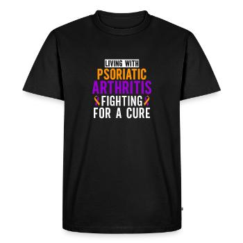 Vivre avec le rhumatisme psoriasique lutter pour un - T-shirt Premium bio Homme - noir - Devant - Nico (187cm)