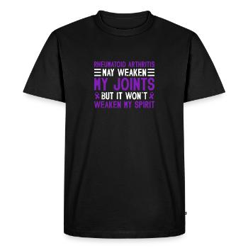 La polyarthrite rhumatoïde peut m’affaiblir, mais - T-shirt Premium bio Homme - noir - Devant - Nico (187cm)