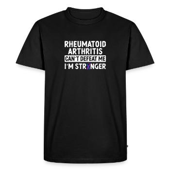 Rheumatoid arthritis can't beat me, - Men's Premium Organic T-Shirt - black - Front - Nico (187cm)