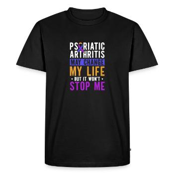 Psoriatic arthritis may challenge my life, - Men's Premium Organic T-Shirt - black - Front - Nico (187cm)