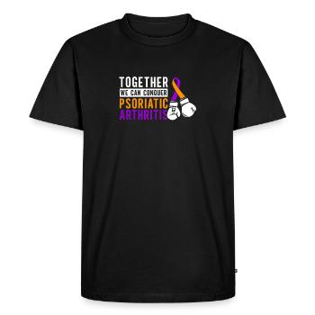 Together We Can Beat Psoriatic Arthritis - Men's Premium Organic T-Shirt - black - Front - Nico (187cm)